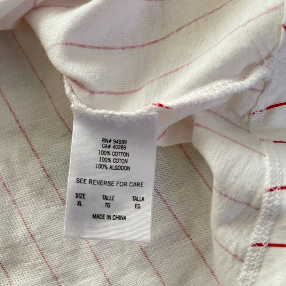 Women's Los Angeles Angels New Era Red Team Stripe T-Shirt. - Picture 5 of 9